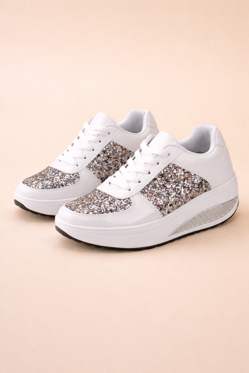 Adrianna | Women’s Stylish Glitter Platform Sneakers with All-Day Comfort