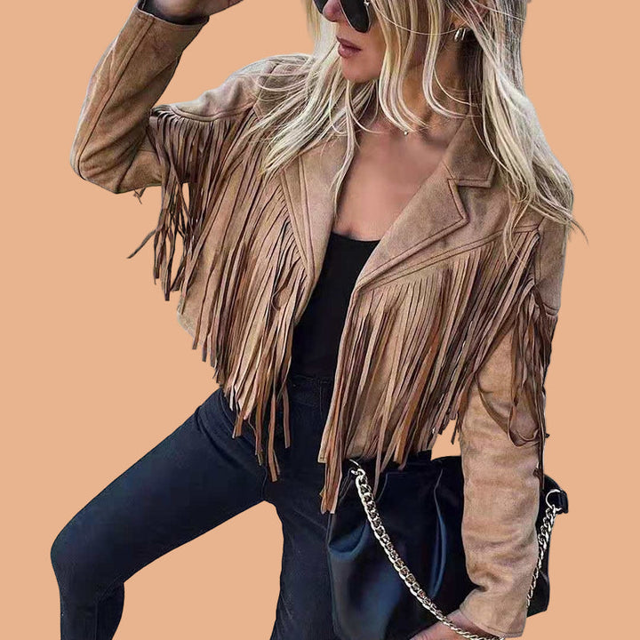 Harper | Western Fringe Cropped Women’s Statement Jacket