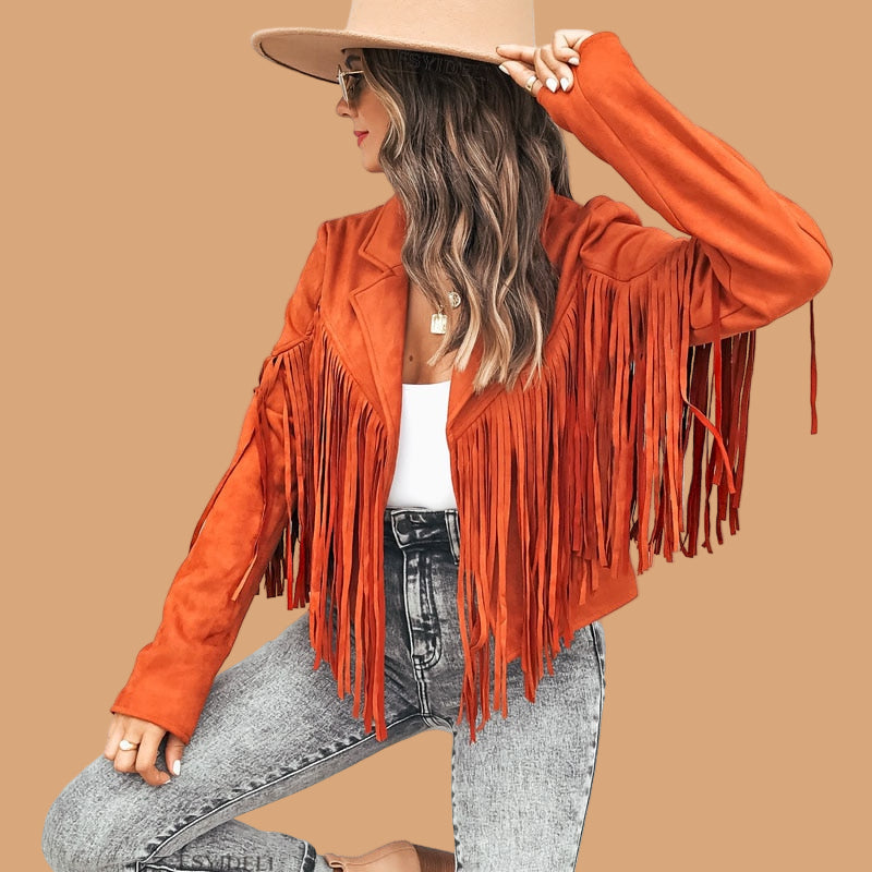 Harper | Western Fringe Cropped Women’s Statement Jacket