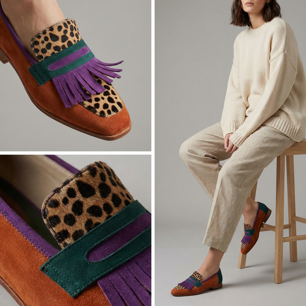 Fallon | Brown Moccasin with Leopard Print