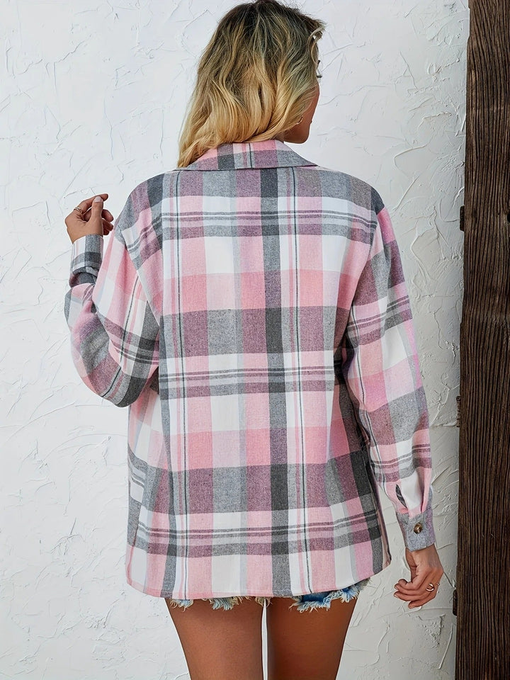 Harper | Women's Oversized Plaid Flannel Button-Down Shirt
