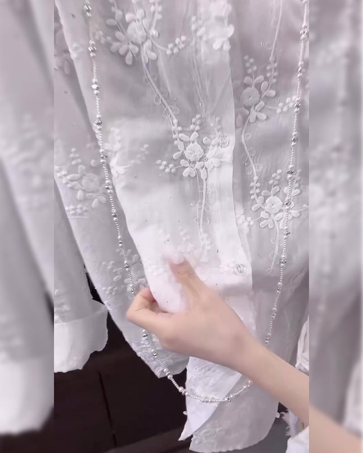 Anneliese™ | Floral Solid Color Shirt with Dropped Shoulders