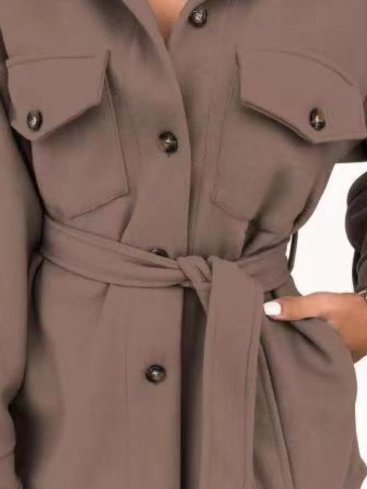 Button-Down Tie Waist Coat