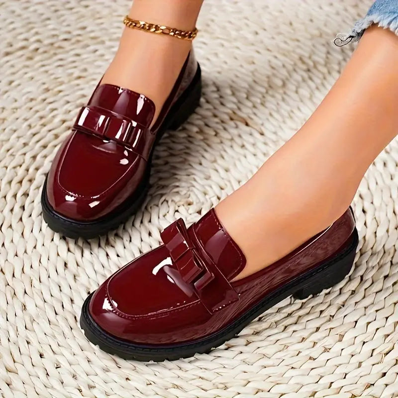 Amara | Women's Loafers – Chunky Platform Leather Shoes Slip-On Casual