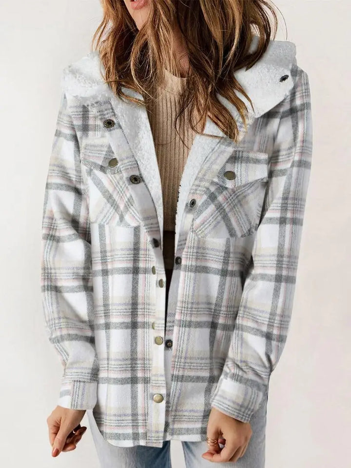 Amber | Cozy Plaid Fleece-Lined Jacket
