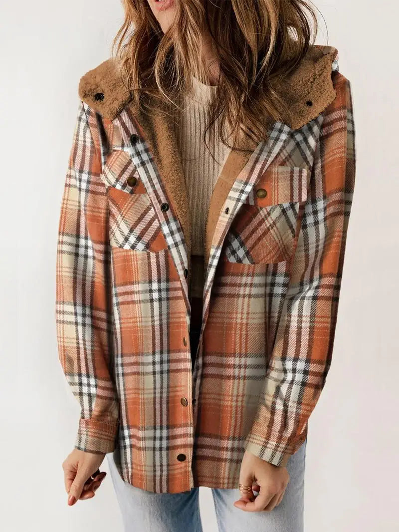 Amber | Cozy Plaid Fleece-Lined Jacket