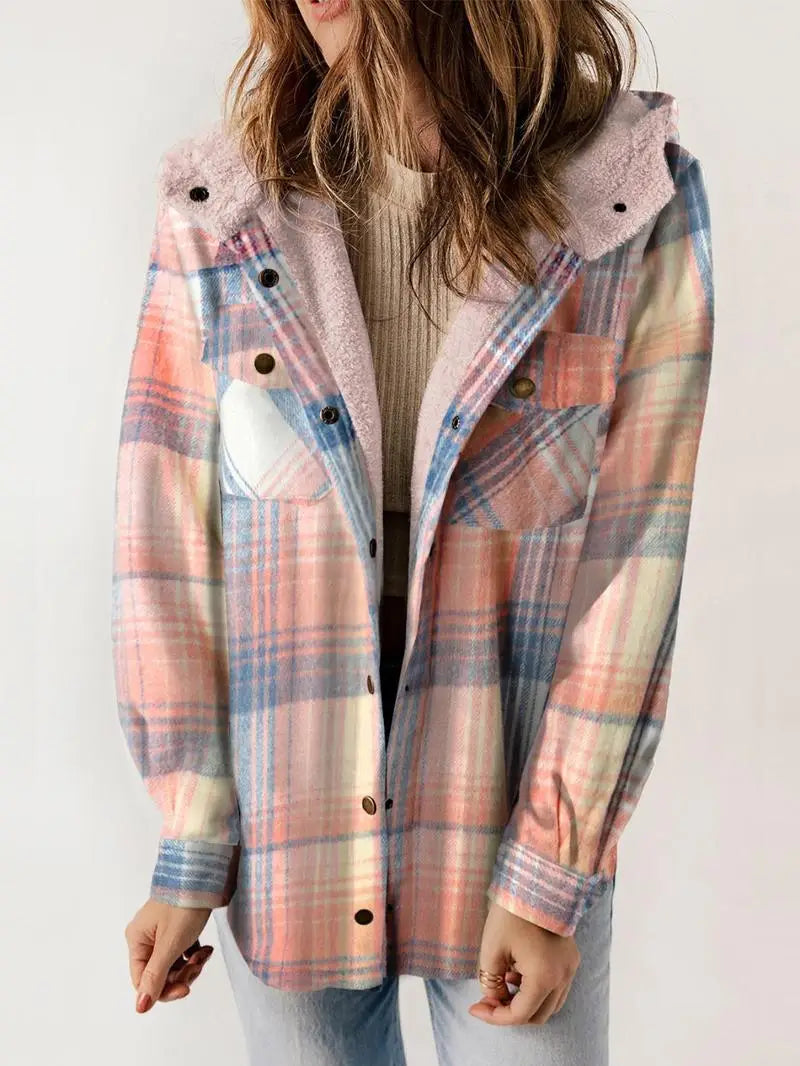 Amber | Cozy Plaid Fleece-Lined Jacket