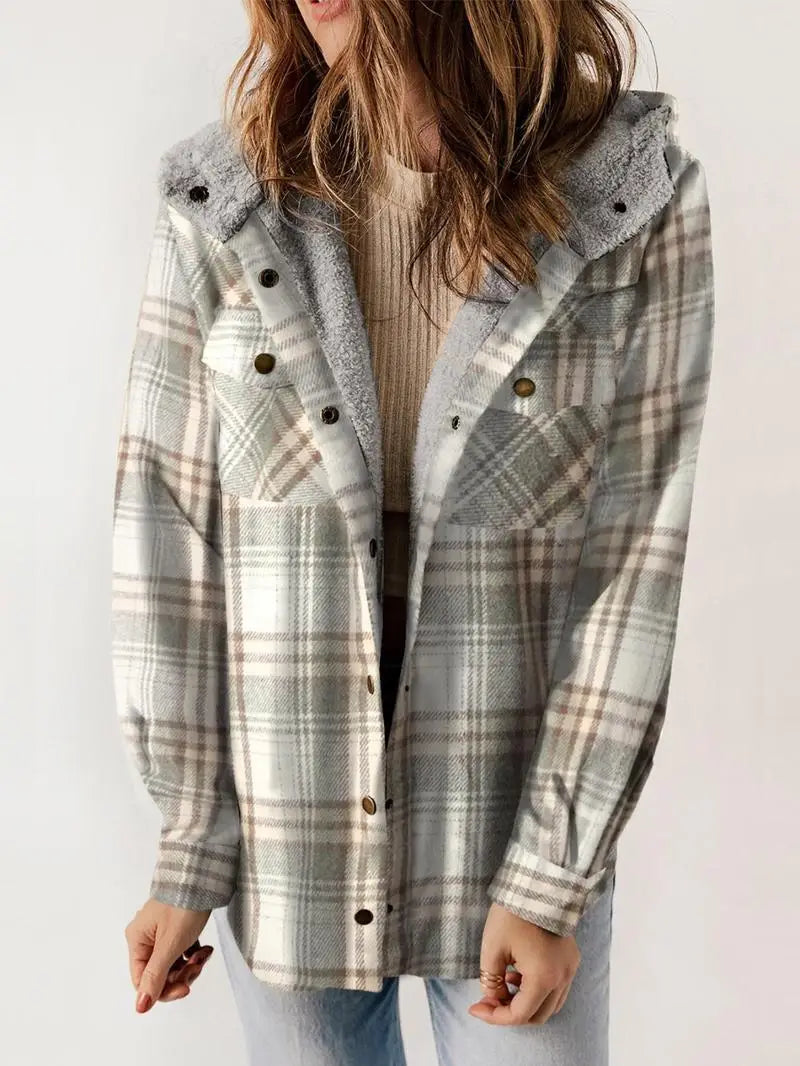 Amber | Cozy Plaid Fleece-Lined Jacket