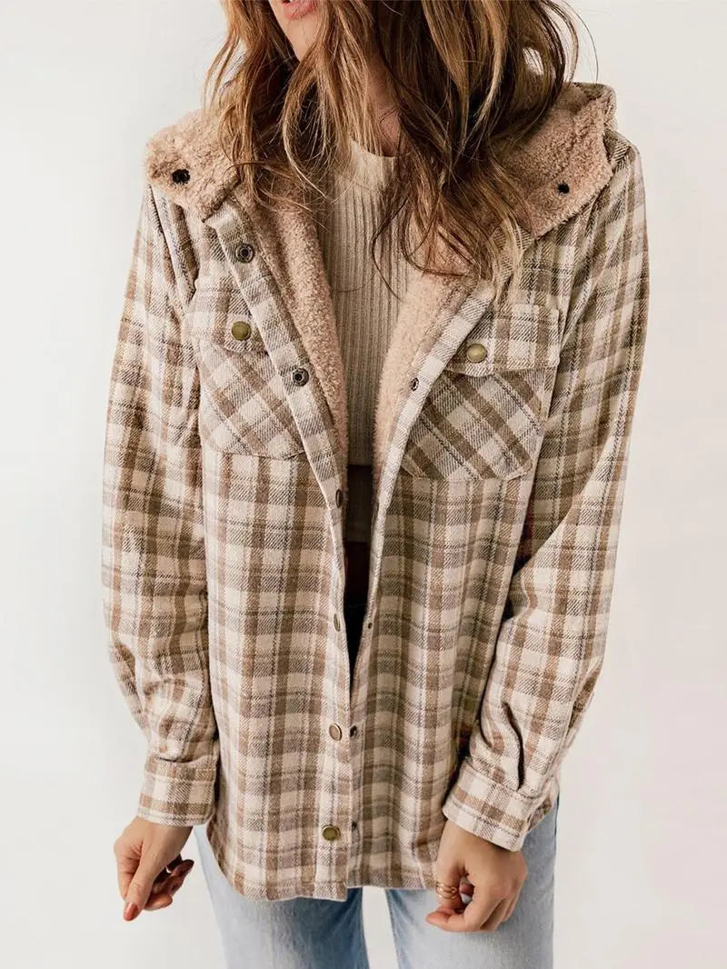 Amber | Cozy Plaid Fleece-Lined Jacket