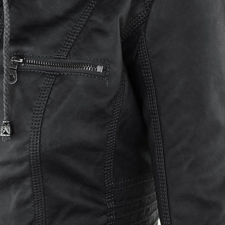 Eileen | Women's Hooded Slim Fit Biker Jacket