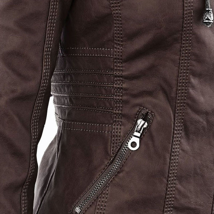 Eileen | Women's Hooded Slim Fit Biker Jacket