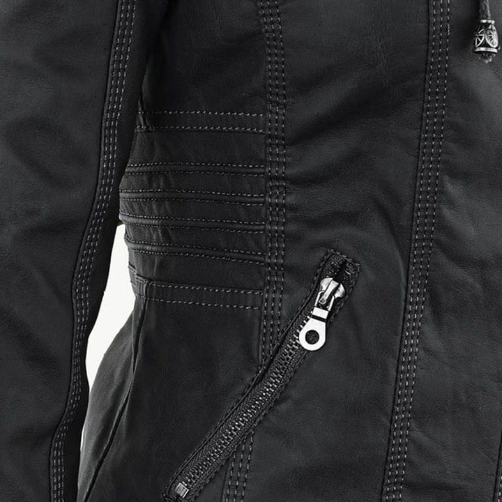 Eileen | Women's Hooded Slim Fit Biker Jacket