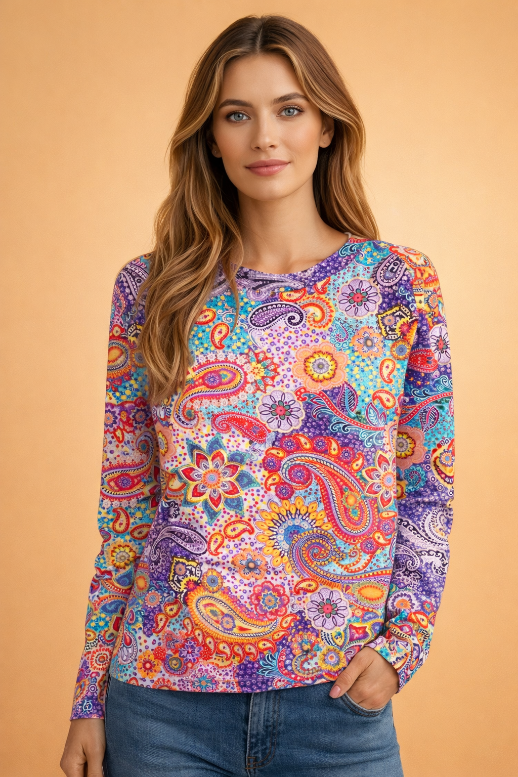 Paisley Print Pullover | A Fashionable Sweater for Colder Days