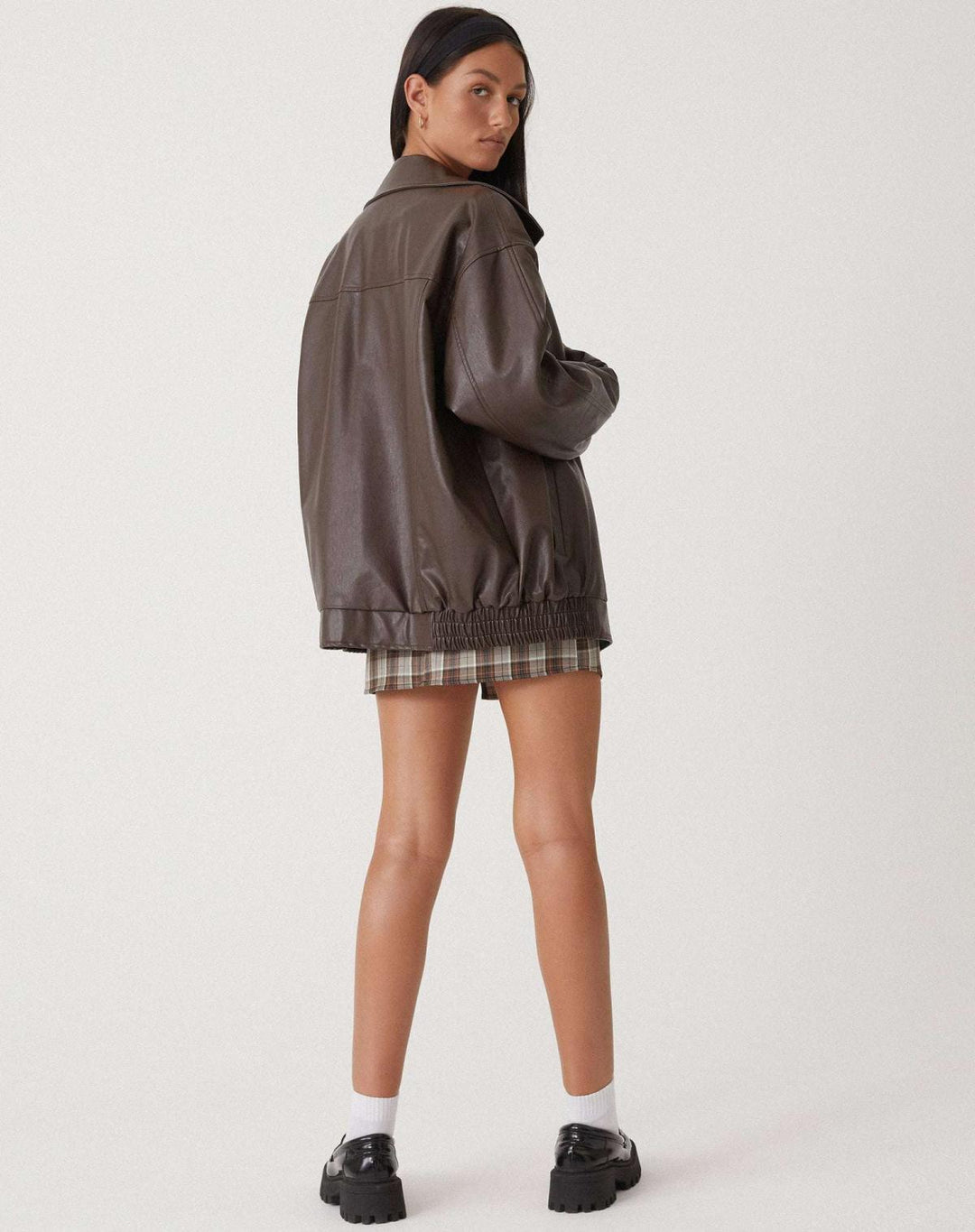 Sophia | Oversized PU Leather Jacket for Women – Fashionable Look, High-Quality Faux Leather
